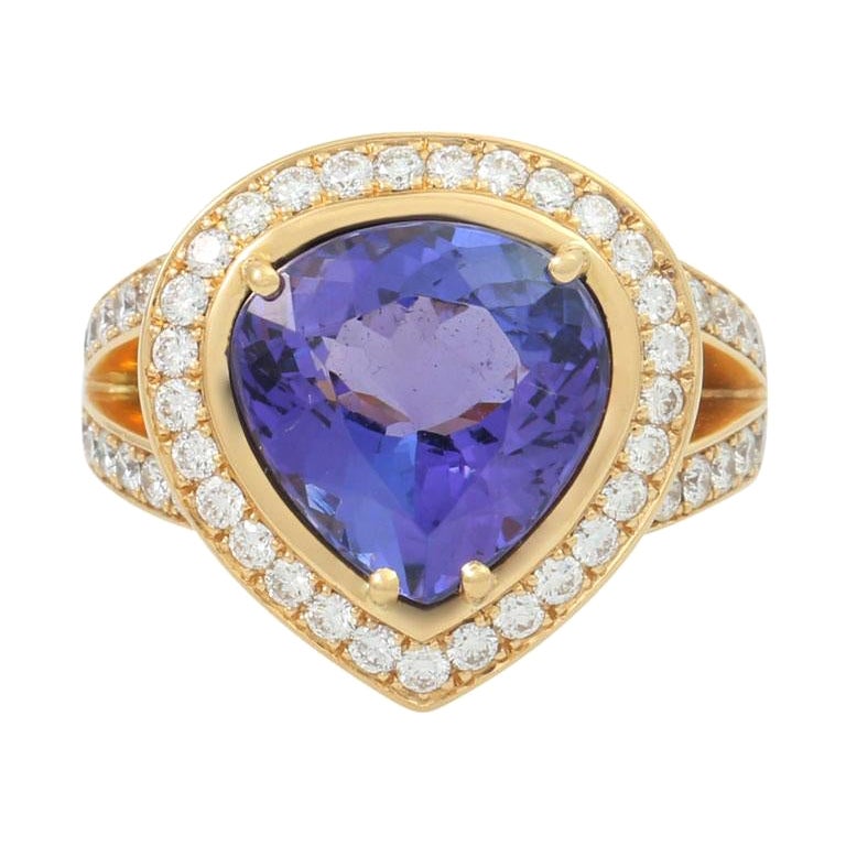 2.00Ct Trillion Cut Tanzanite & Diamond Earrings – 14k Yellow Gold Over Sterling Silver