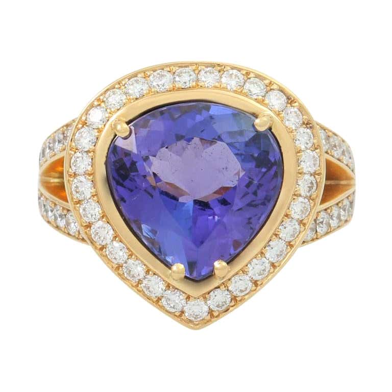 2.00Ct Trillion Cut Tanzanite & Diamond Earrings – 14k Yellow Gold Over Sterling Silver