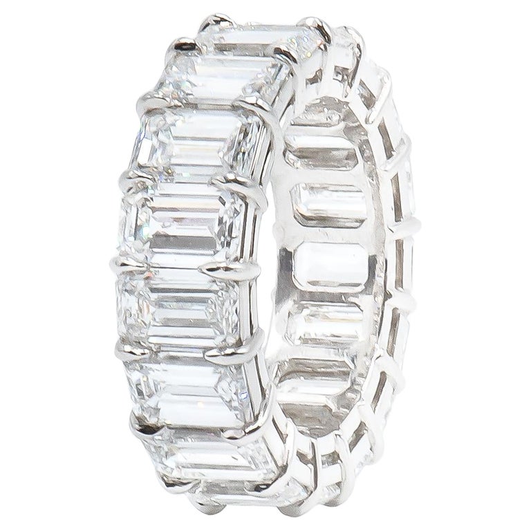 Custom Emerald Cut Diamond Eternity Band Ring For Sale at 1stDibs