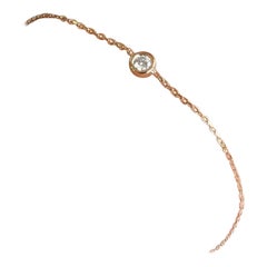 Bracelet en or 14 carats avec diamants ronds de 2,8 mm de taille brillant