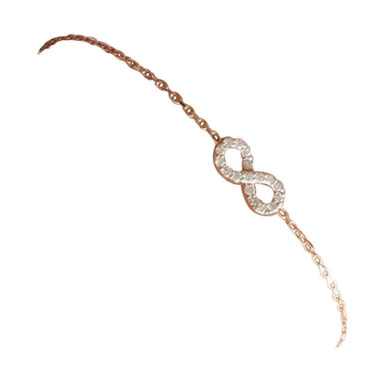 Bracelet  nuds en or 18 carats avec diamants Bracelet  breloques Infinity en vente
