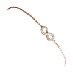 18k Gold Diamond Infinity Knot Bracelet Infinity Charm Bracelet