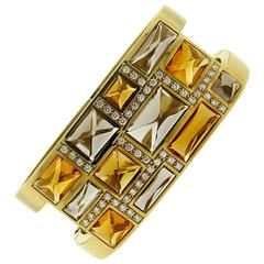 Rodney Rayner Impressive Gemstone Diamond Gold Bracelet