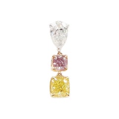 Emilio Jewelry Gia Certified Intense Pink And Vivid Yellow Diamond Pendant