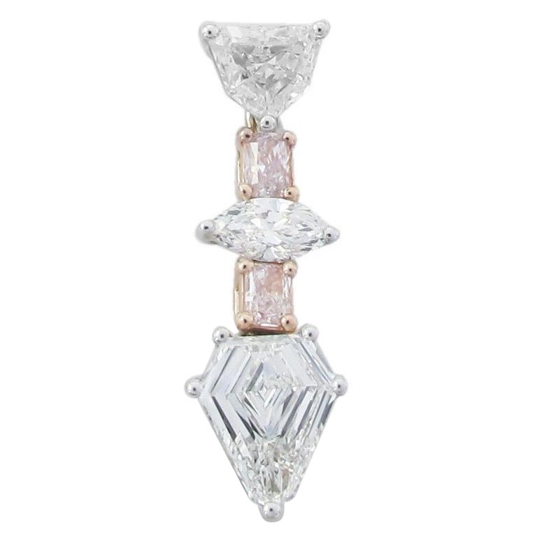 Emilio Jewelry Gia Certified Shield Pink Diamond Pendant 