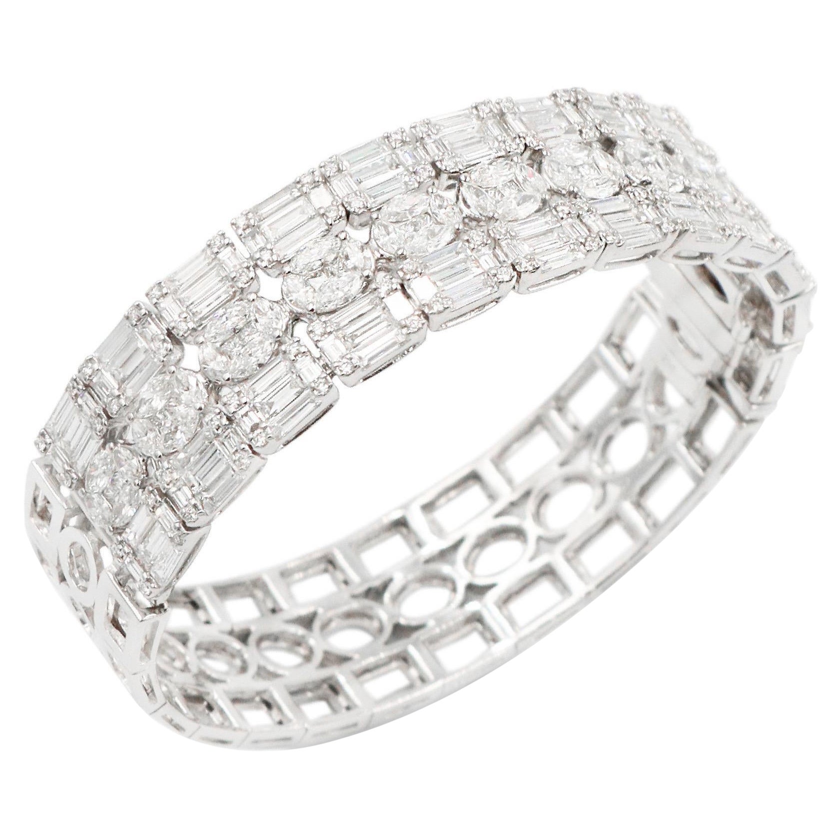 Emilio Jewelry 12.39 Carat Diamond Bangle  For Sale