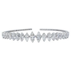 Emilio Jewelry Flexible Marquise Diamond Bangle 