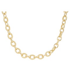 David Yurman Oval Cable Link Chain Necklace in 18 Karat Yellow Gold 22 Inches