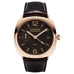 Vintage Panerai Rose Gold Radiomir 3 Days GMT Wristwatch Ref PAM00421