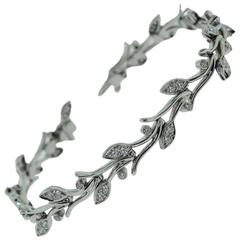 Tiffany & Co. 1.60 Carats Diamonds Platinum Flower Leaf Motif Brilliant Bracelet