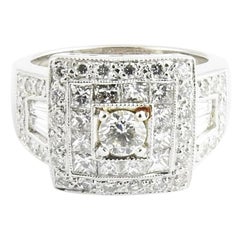 Vintage 18 Karat White Gold and Diamond Ring
