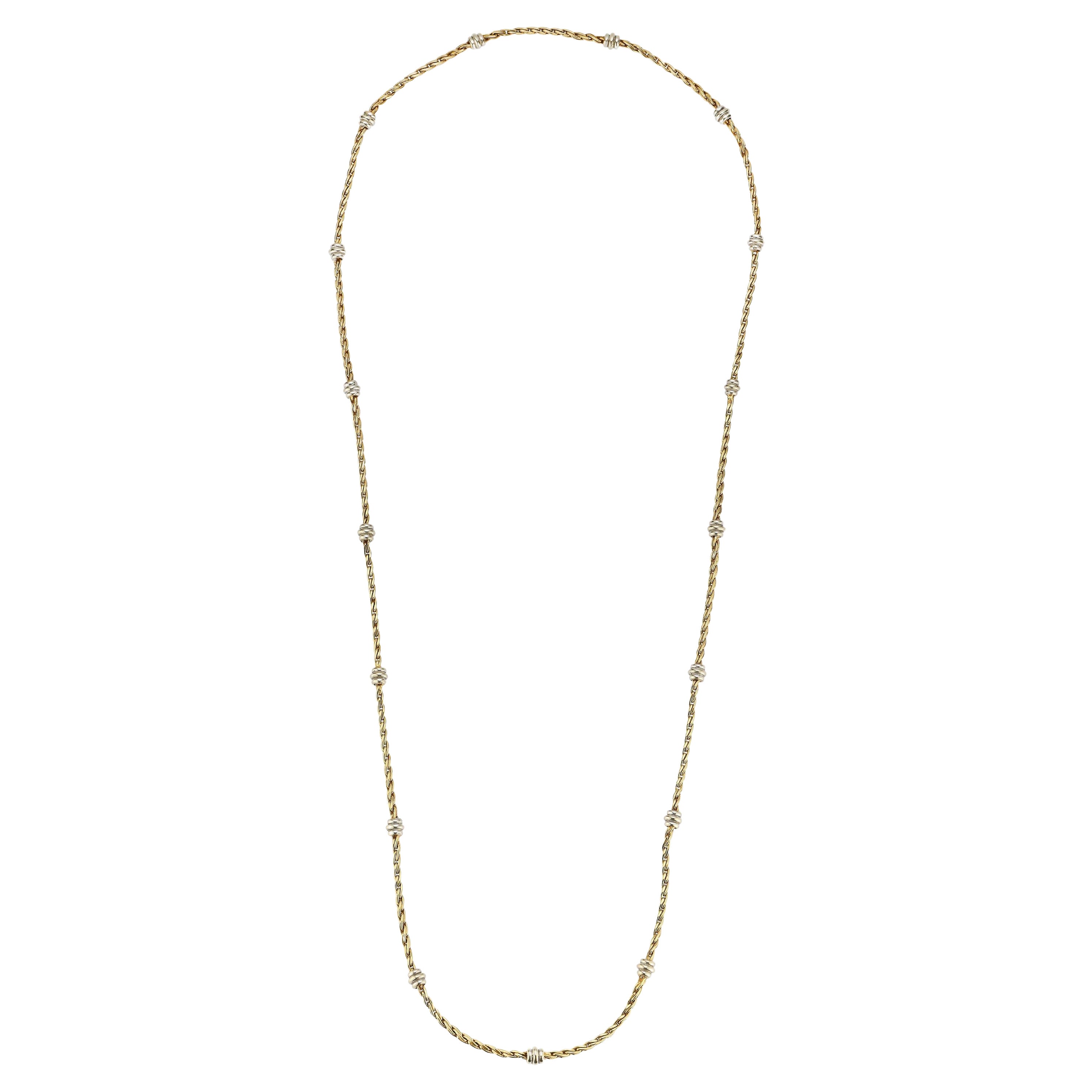 Cartier Two Tone Gold Necklace For Sale