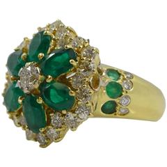 Magnificent Emerald Diamond Gold Ring 