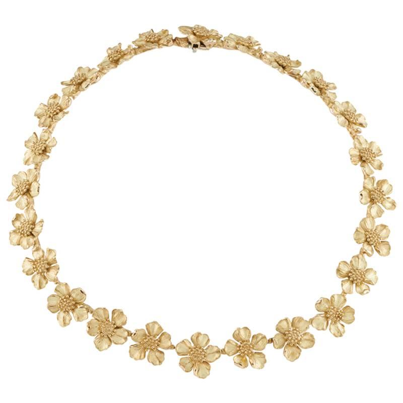 Tiffany & Co. Classic Gold Wild Rose Necklace
