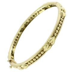 Judith Ripka Gold Heart Bangle Bracelet