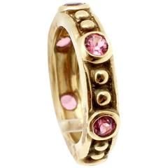 Judith Ripka Pink Tourmaline Gold Eternity Ring