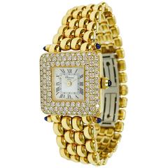 Vintage Chopard Ladies Yellow Gold Diamond Square Wristwatch 
