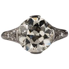4.11ct GIA Cert Diamond Art Deco Ring