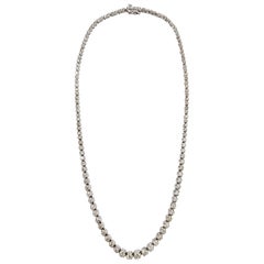 4.75 Carat Diamond Graduated Riviera Tennis Necklace 14 Karat White Gold