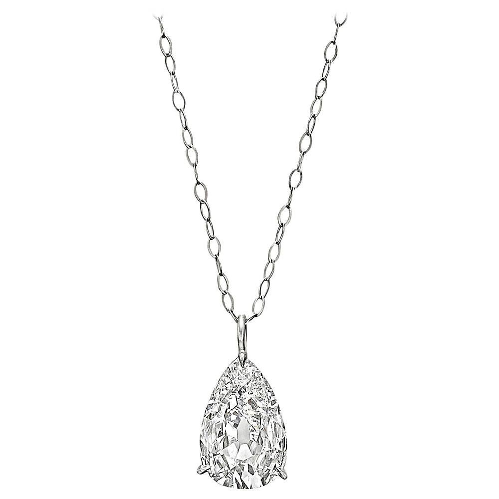 Betteridge 2.03 Carat GIA Cert Pear-Shaped Diamond Platinum Solitaire Pendant
