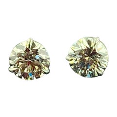 Borchie con diamanti da 5,02 carati in oro bianco 14 carati