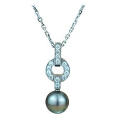 Cartier Himalia Diamond & Pearl Pendant Necklace