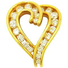 Kurt Wayne 1.50 Carats of Diamonds & 18kt Gold Crossover Heart Pendant