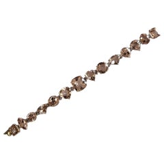 Bracelet moderne en or rose 18 carats, morganite et diamants de 45,62 carats