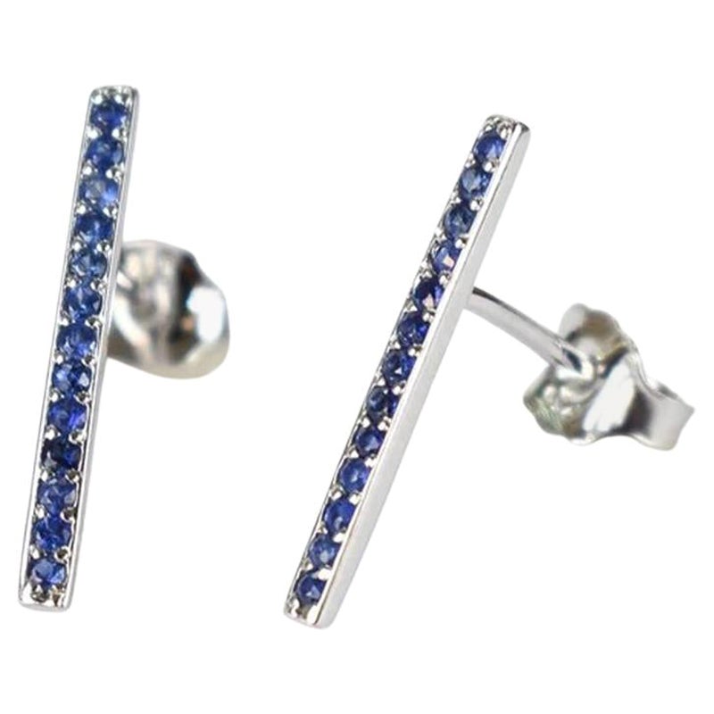 Sapphire Stud Earrings in 18K White Gold, Rose Gold, Yellow Gold.
These Dainty Stud Earrings are made of solid 18k gold featuring shiny brilliant round cut natural Blue Sapphire gemstone set by master setter in our studio. Simple but unique, elegant