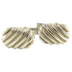 Tiffany & Co Estate Cufflinks 18k Y Gold + Sterling Silver