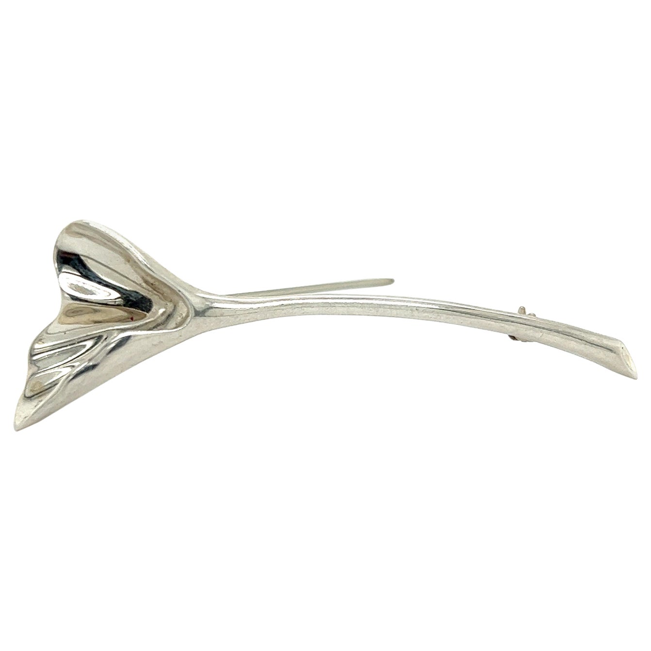 Tiffany & Co Estate Orchid Brooch Pin Sterling Silver