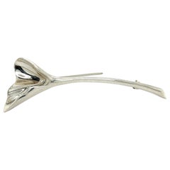 Vintage Tiffany & Co Estate Orchid Brooch Pin Sterling Silver