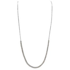4.10 Cttw Mini Diamond Tennis Necklace 14 Karat White Gold