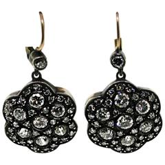 Diamond Silver on Gold Earrings 12