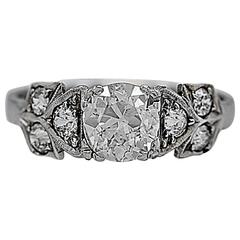 Art Deco .75 Carat Diamond Gold Ring