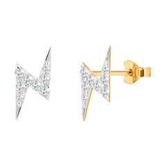 18 Karat Gold Diamant-Licht-Ohrstecker mit Thunderbolt-Ohrsteckern