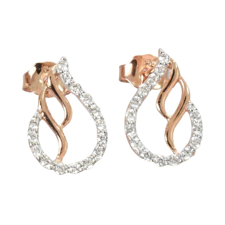18k Gold Diamond Stud Earrings Bridal Earrings Fine Gold Diamond Earrings For Sale