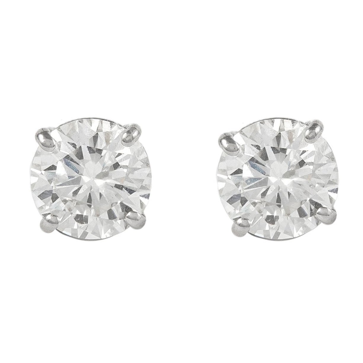 Alexander EGL Certified 2.21 Carat Diamond Stud Earrings White Gold For Sale