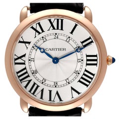 Cartier Ronde Louis Rose Gold Silver Dial Mens Watch W6801004