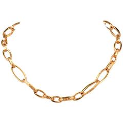 Italian Gold Choker Link Necklace