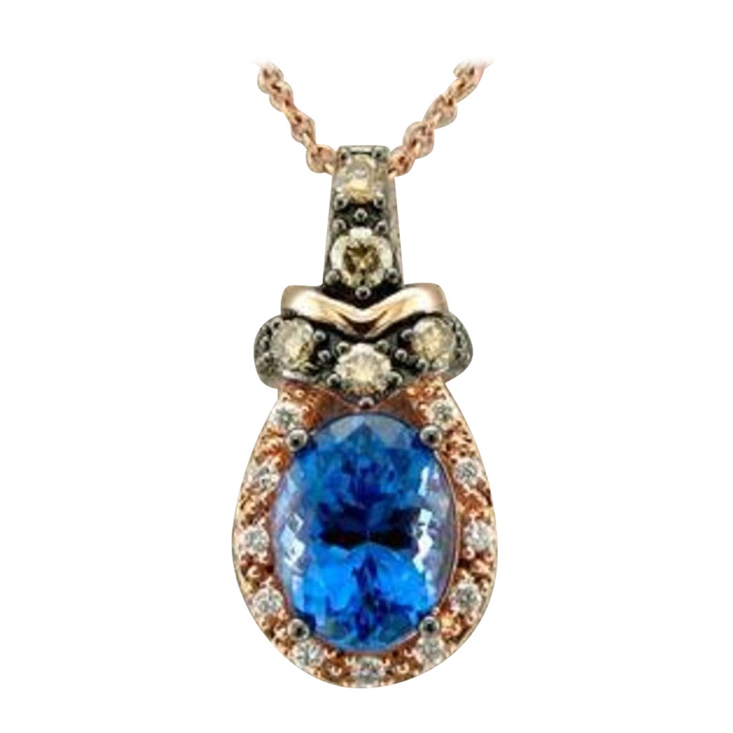 Ciondolo Le Vian con 1 3/4 carati. Tanzanite blu, 1/4 di carato. Cioccolato