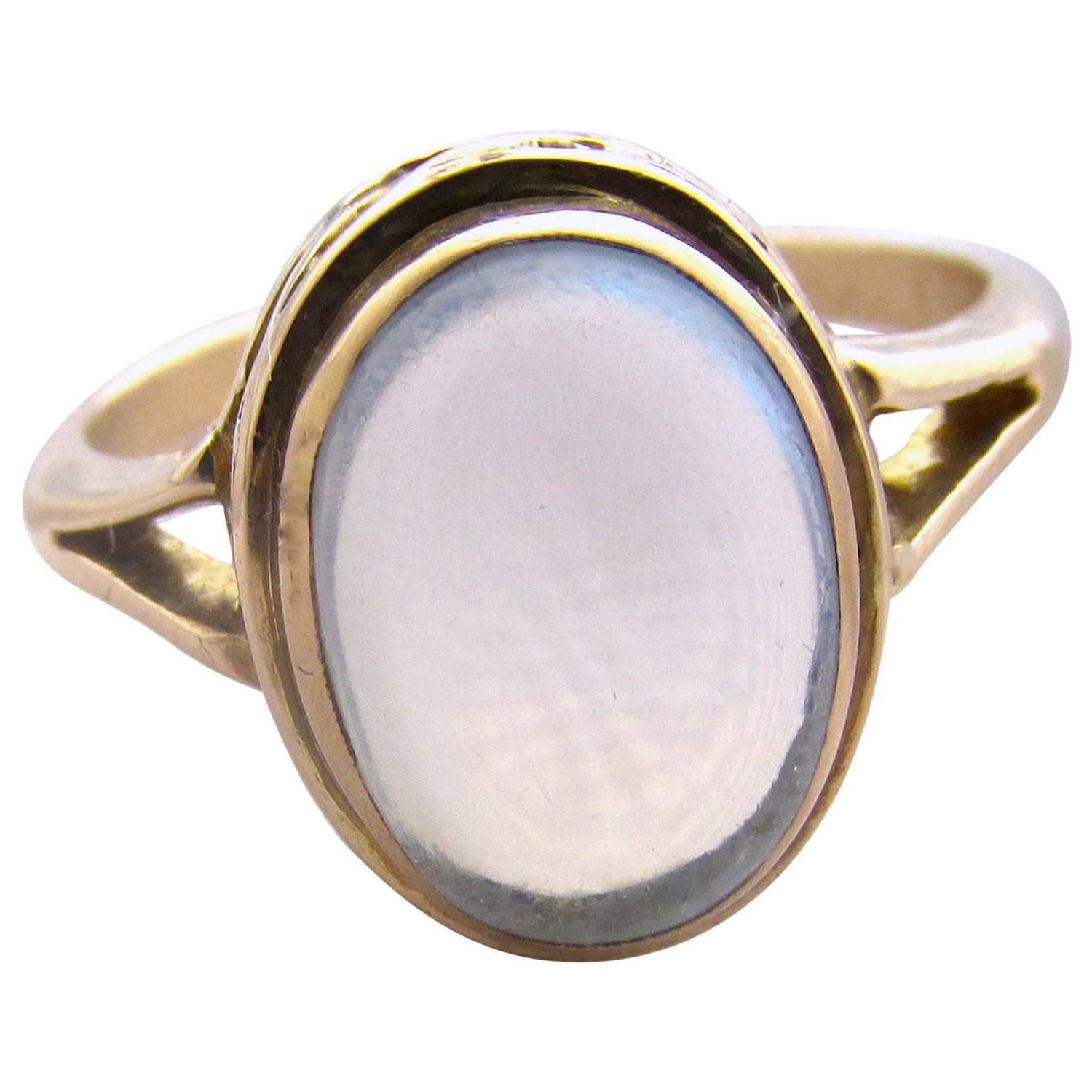 Antique Moonstone Gold Ring For Sale at 1stdibs
