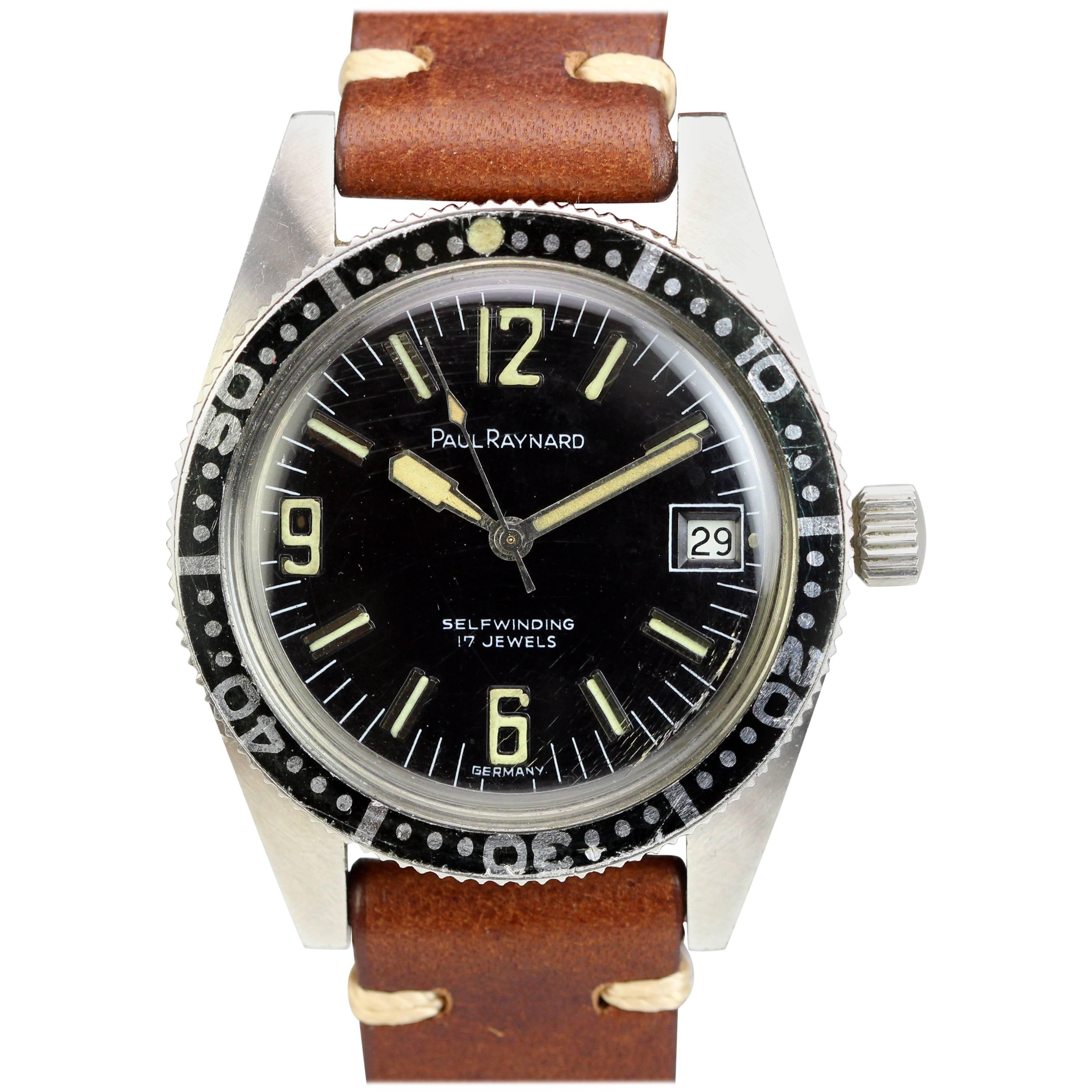 Paul Raynard Stainless Steel Baylor Watch Co. Movement Wristwatch