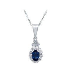 Grand Sample Sale Pendant Featuring 1/2 Cts, Blueberry Sapphire, 1/5 Cts, Vanil
