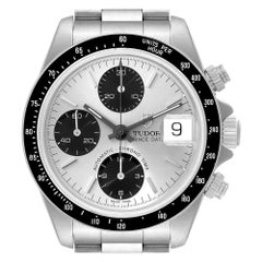 Tudor Prince Chronograph Silver Dial Steel Mens Watch 79260