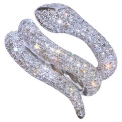 Vintage Gorgeous Snake Ring with Diamonds
