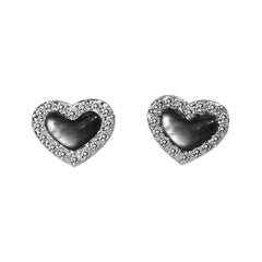 18K Gold Gemstone Heart Stud Earrings Gemstone Option