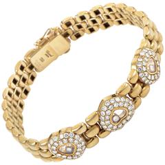 Chopard Happy Diamonds Gold 3 Heart Bracelet