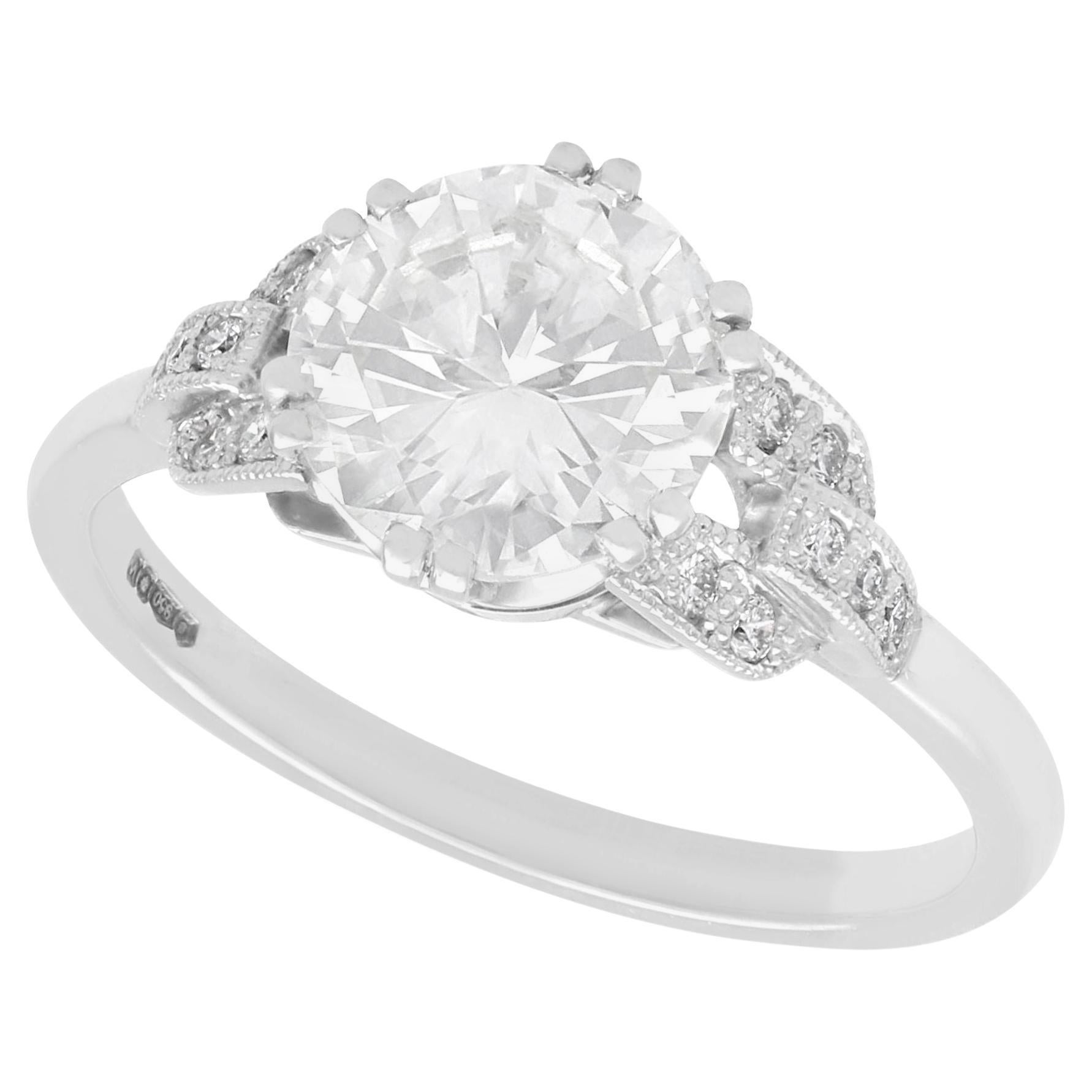 1.86 Carat Diamond Solitaire Engagement Ring in Platinum