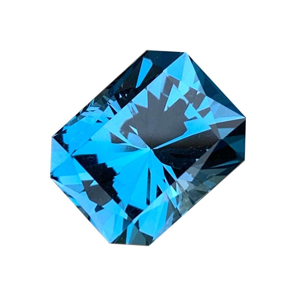 Bague en topaze bleue brillante de Londres de 11,45 carats, pierre précieuse pour bijoux et topaze 